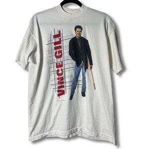 VTG Vince Gill On Tour Single Stitch Concert Tee White 1995 Unisex Sz. XL